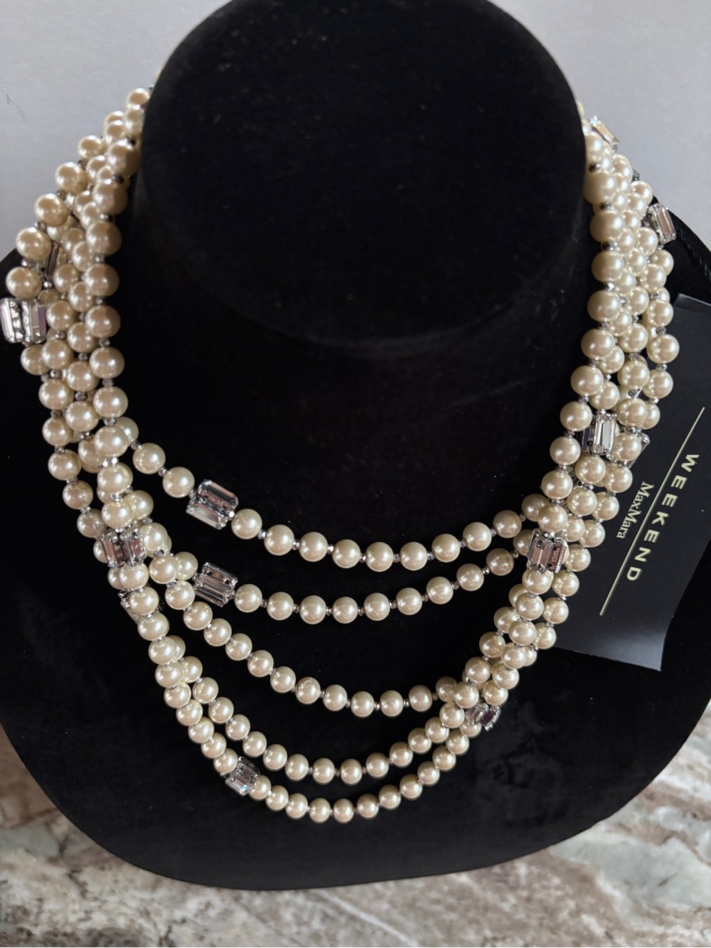 Weekend Max Mara Cream Multi-Strand Pearl Necklace